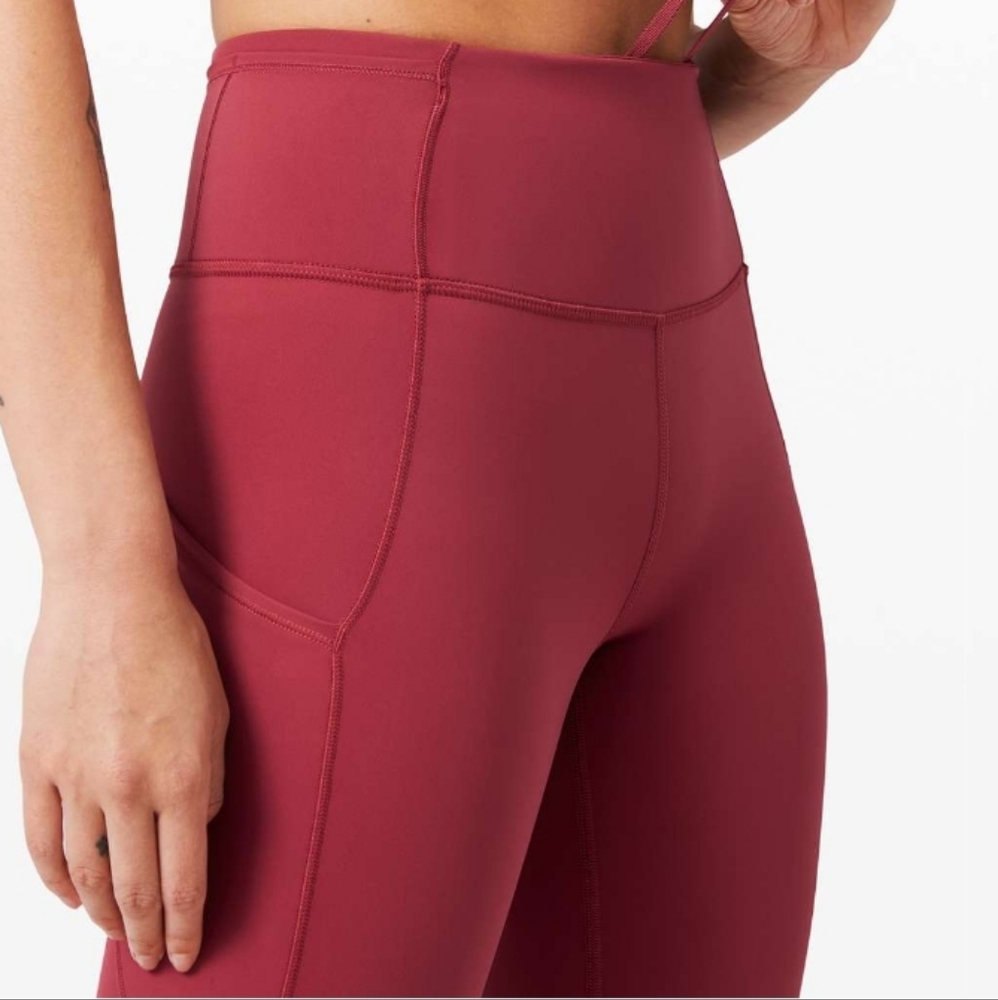 Lululemon Fast and Free Crop II 19" *Non-Reflective Leggings | Size 4 | Chianti - Picture 7 of 10